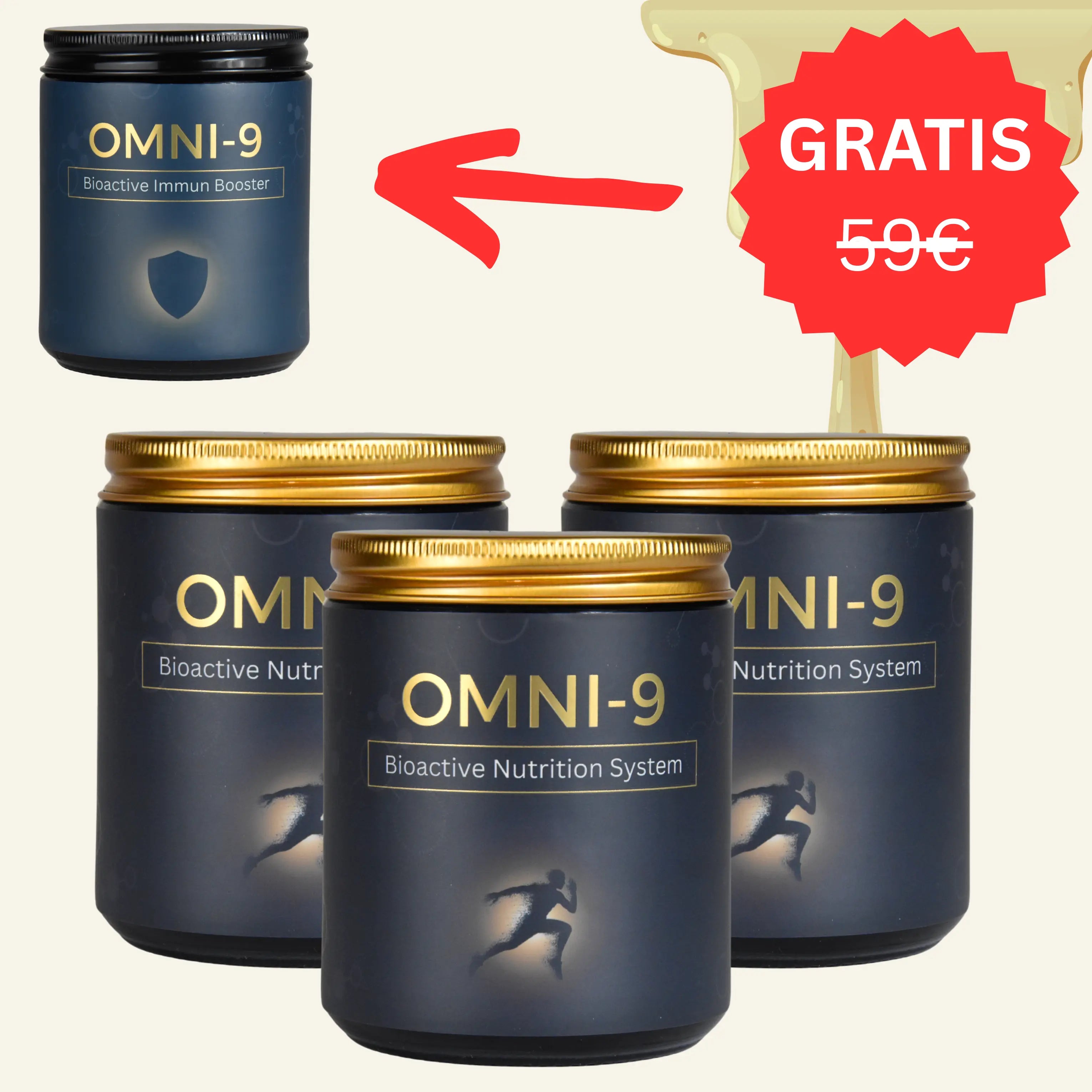 3x OMNI9 + 1x OMNI9 Immun Booster Gratis